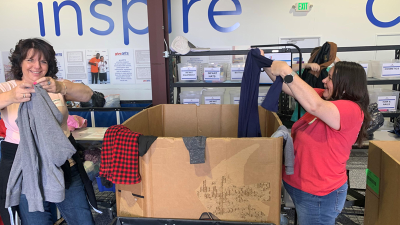 Employees from the Denver, Colorado production team and supply chain leadership team volunteer at A Precious Child by sorting and stocking items at a warehouse. A Precious Child provides children in need with opportunities and resources to empower them to achieve their full potential.