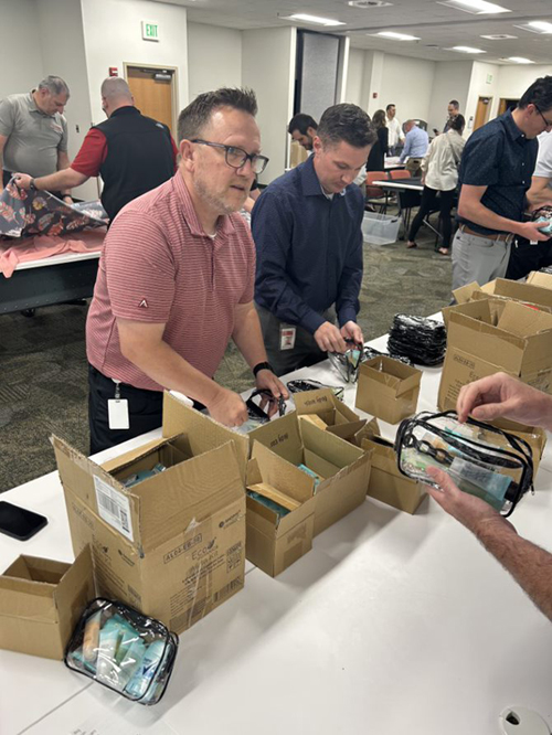 50 employees from the Central Region Leadership Team supported Friends of the Children’s Justice Center of Salt Lake County by assembling goodie bags for families in need. The Children’s Justice Center of Salt Lake County provides resources to help foster healing for children who have been abused and their families.